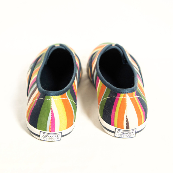 New pastel rainbow stripe Coach sneakers - Picture 6 of 7